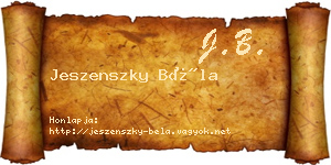 Jeszenszky Béla névjegykártya