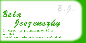 bela jeszenszky business card